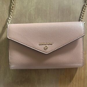 Michael Kors Blush Crossbody Bag with Gold Chain